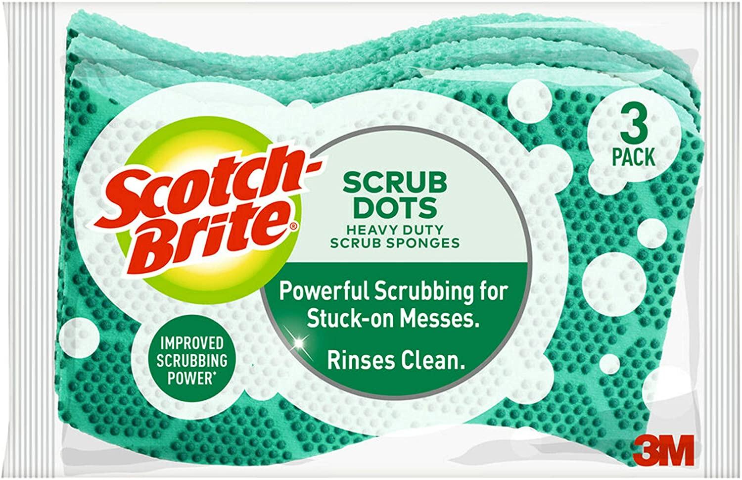 3 Scotch-Brite Scrub Dots Heavy Duty Scrub Sponges for $2.37 Shipped