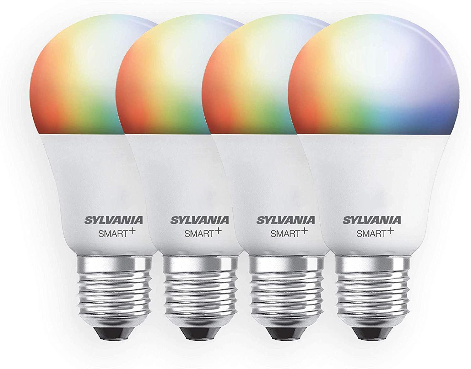 4 Sylvania Smart+ Wi-Fi Full Color Dimmable A19 LED Light Bulb for $27.99 Shipped
