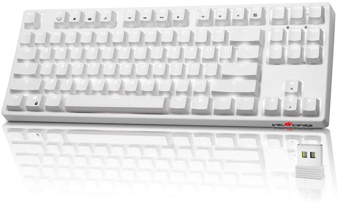 Velocifire TKL02WS 87-Key Wireless LED Backlit Mechanical Keyboard for $36.99 Shipped