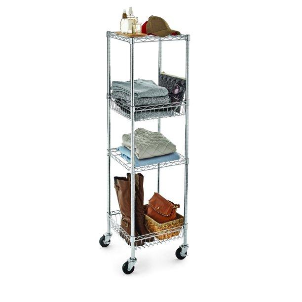 5ft Hyper Tough 4 Shelf Steel Wire Shelving Tower for $34