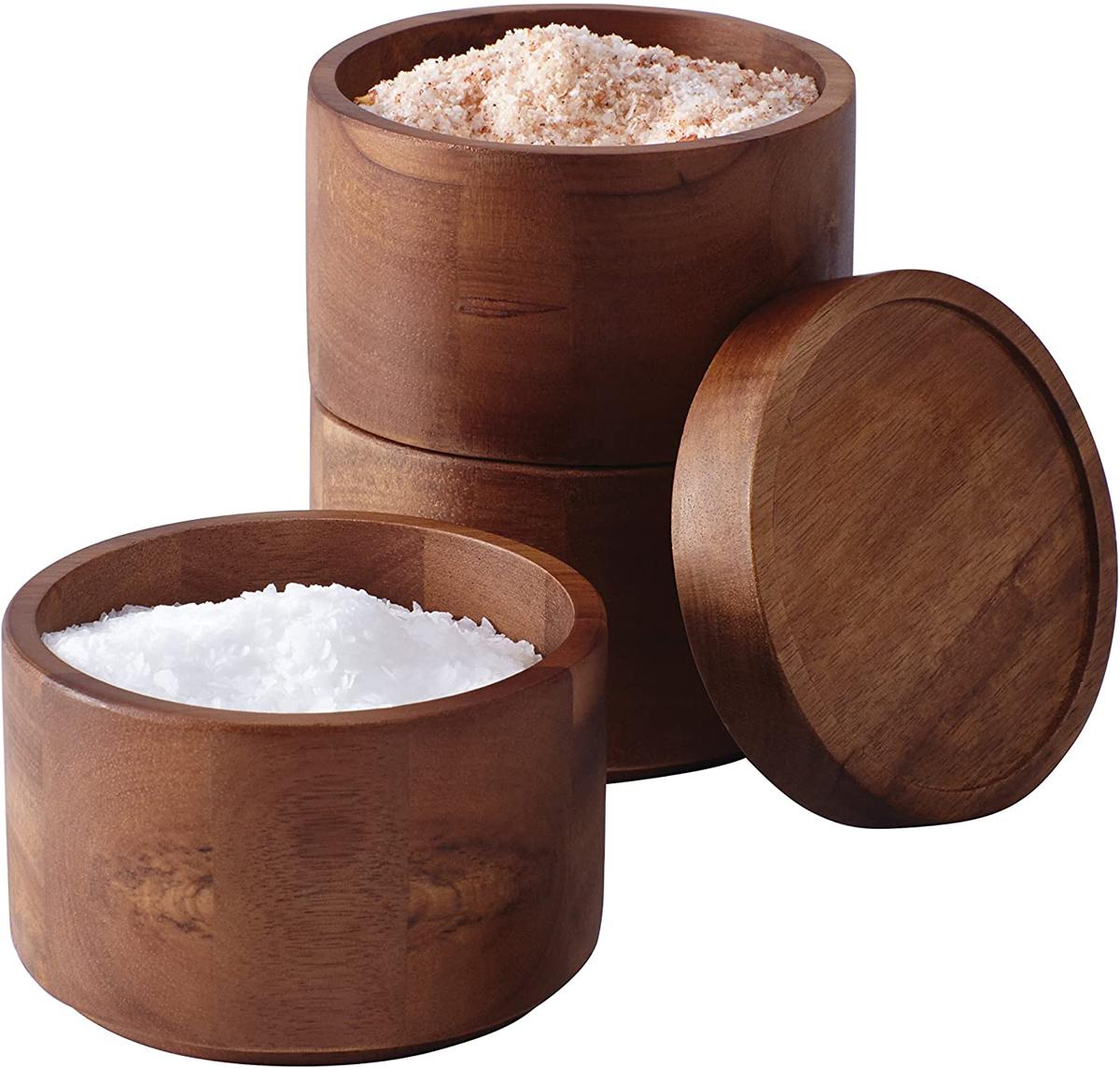 3-Piece Rachael Ray Pantryware Wood Salt Cellar Stacking Set for $18.74