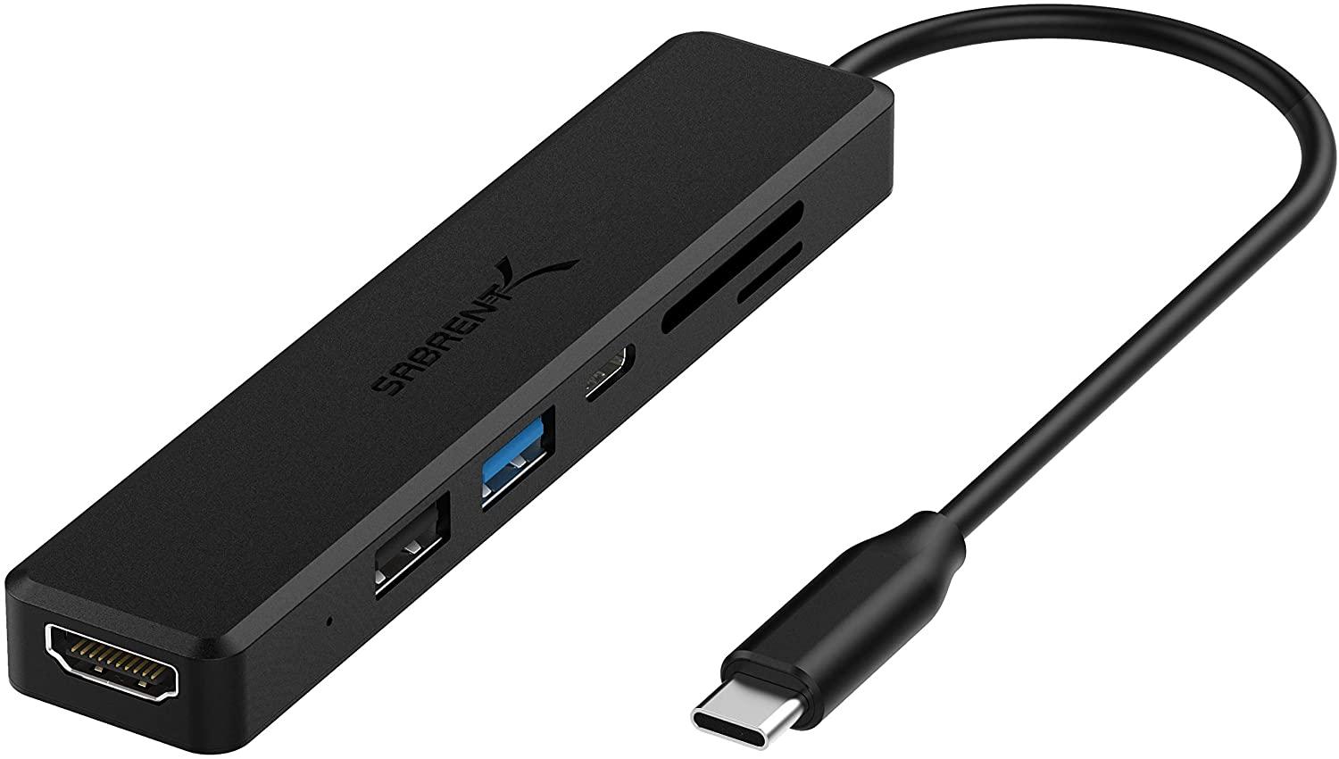 Sabrent Multi-Port USB Type-C Hub with 4K HDMI and Memory Card Slot for $12.99
