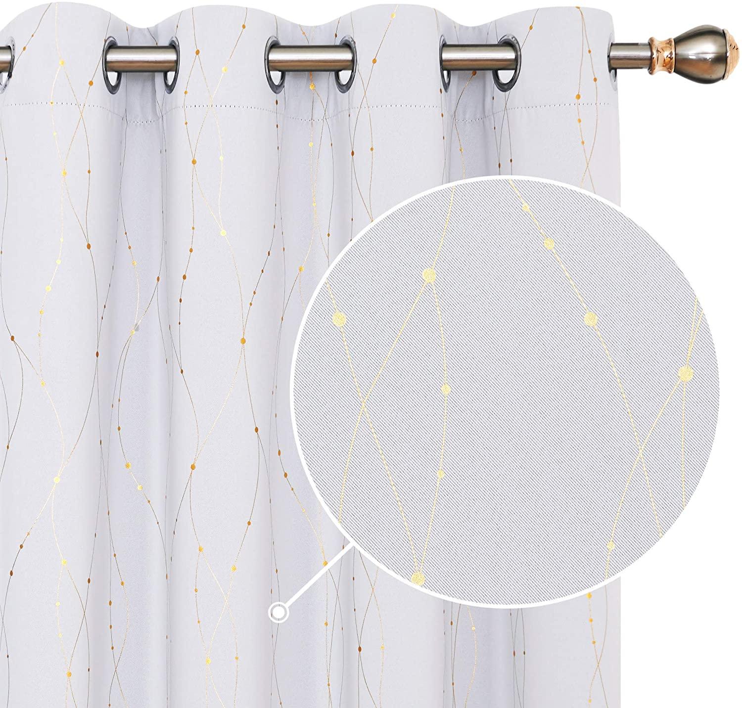 Deconovo Blackout Curtains with Pattern Wave Line Curtains for $26.87 Shipped