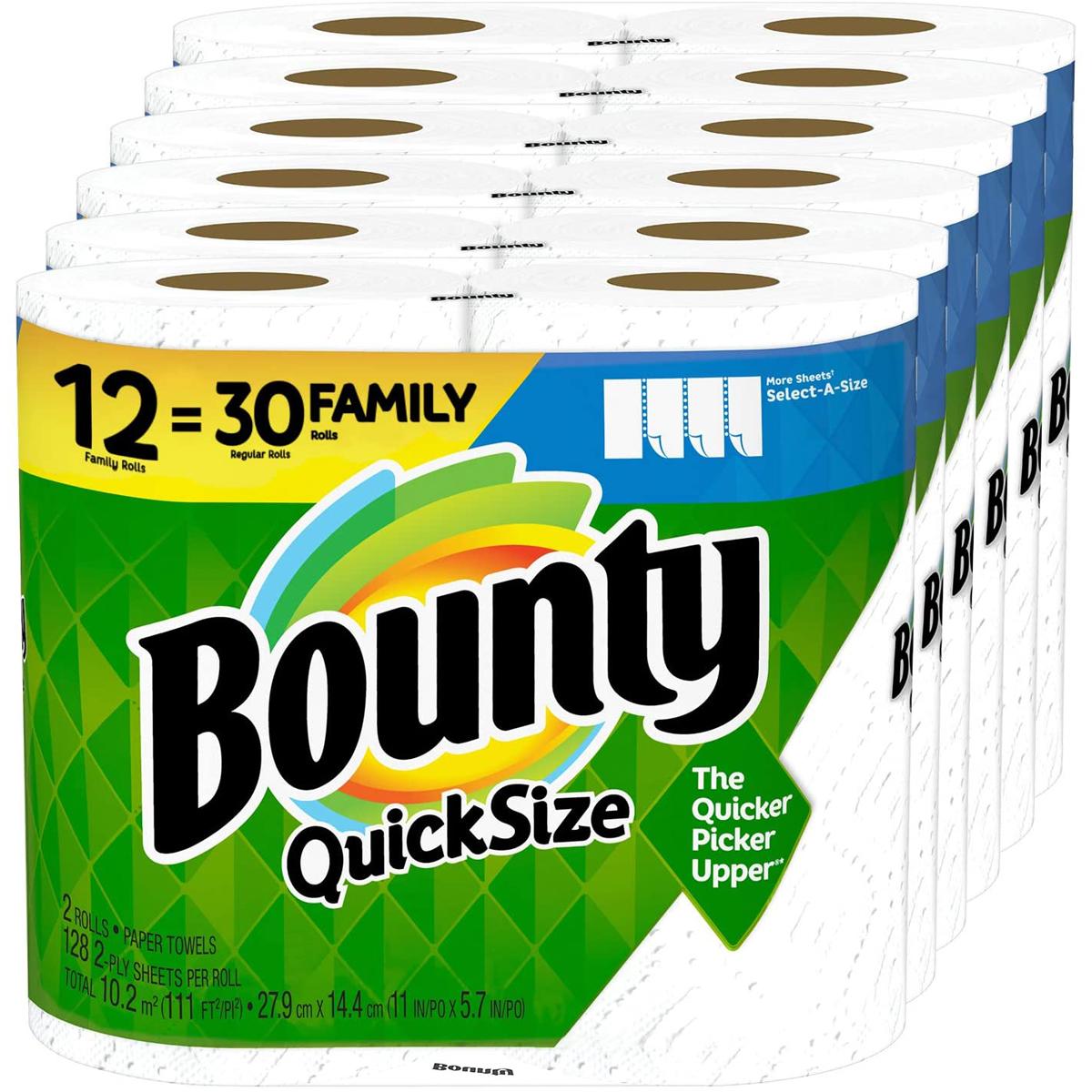 12 Bounty Quick-Size Paper Towels for $23.68