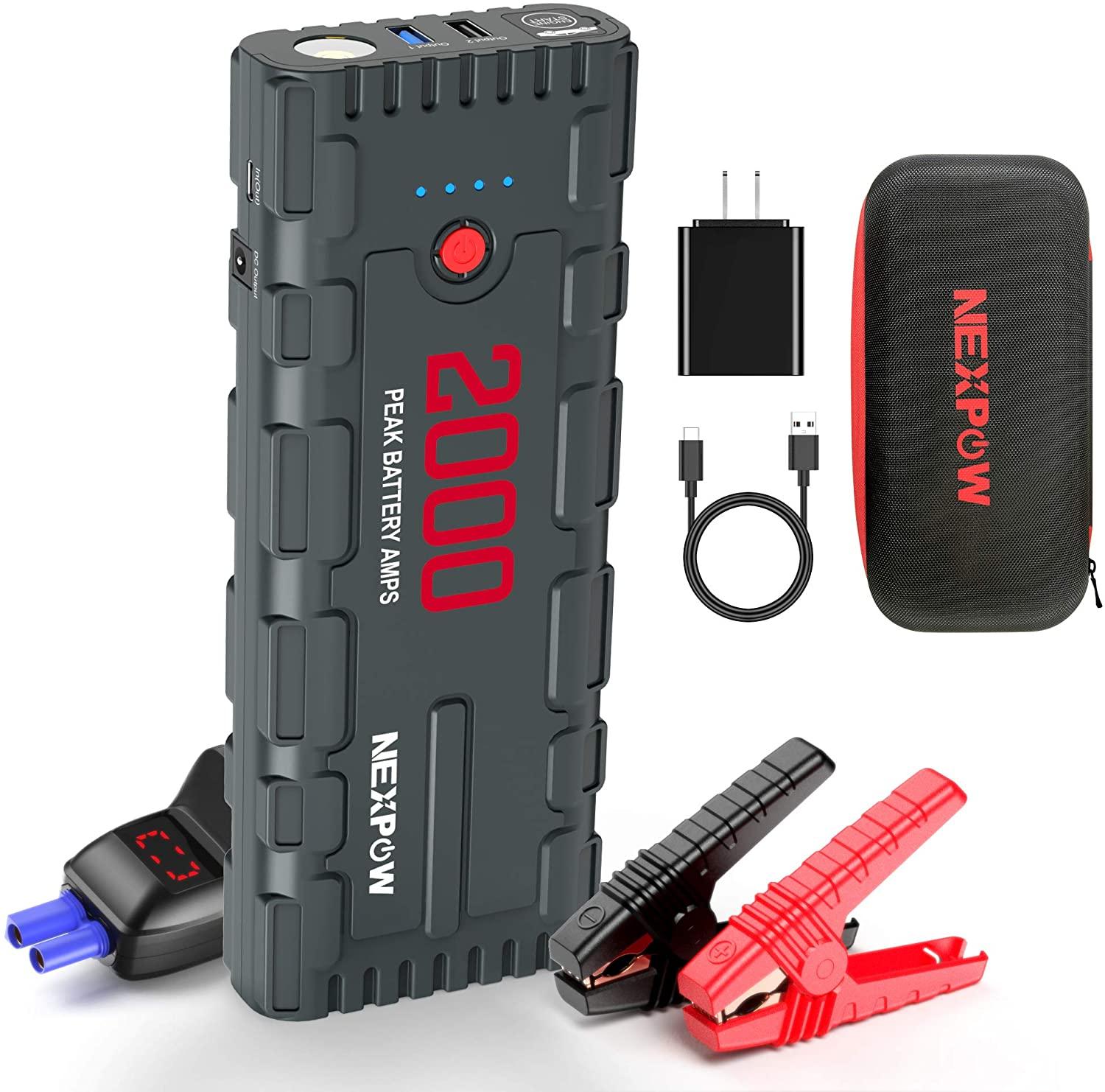 Nexpow 2000A Peak 18000mAh Portable Car Jump Starter for $48.99 Shipped