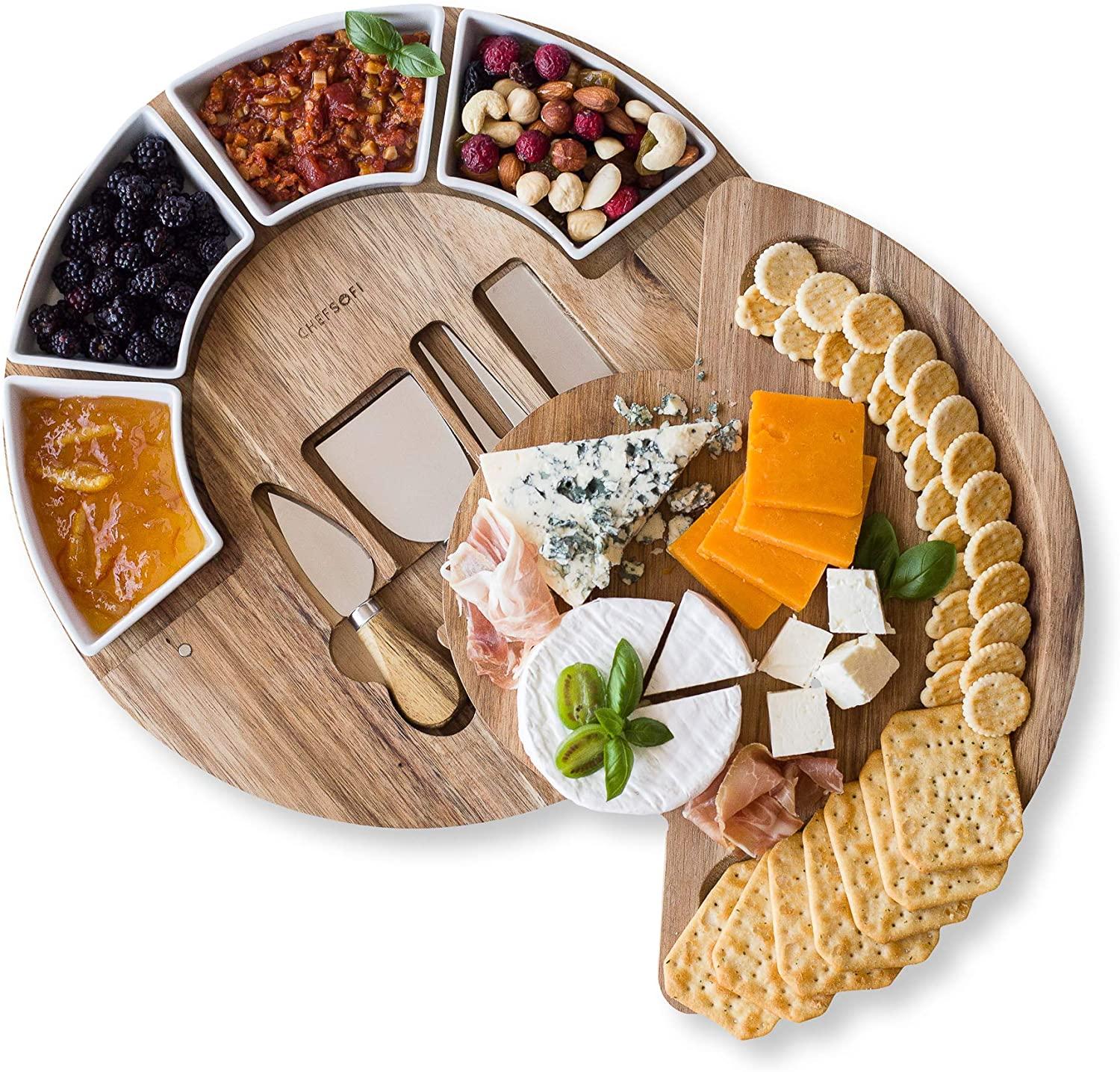 13in ChefSofi Acacia Wood Charcuterie Board Set for $35.87 Shipped