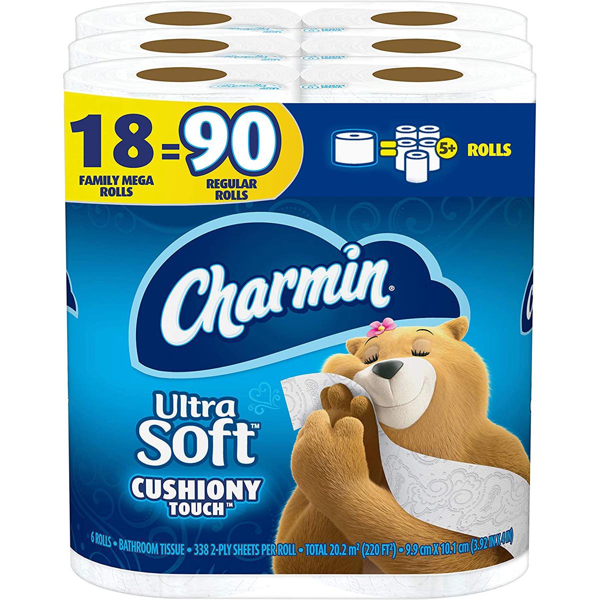 18 Charmin Ultra Soft Touch Family Mega Rolls Toilet Paper for $19.04 Shipped
