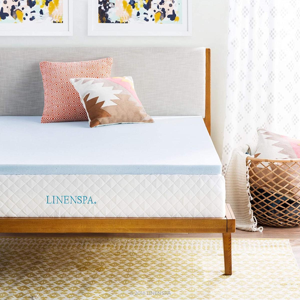 Linenspa 2in Gel Infused Memory Foam Mattress Topper for $33.99 Shipped