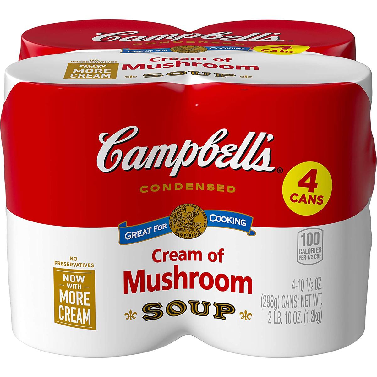 4 Campbells Cream of Mushroom Condensed Soup for $3.17 Shipped