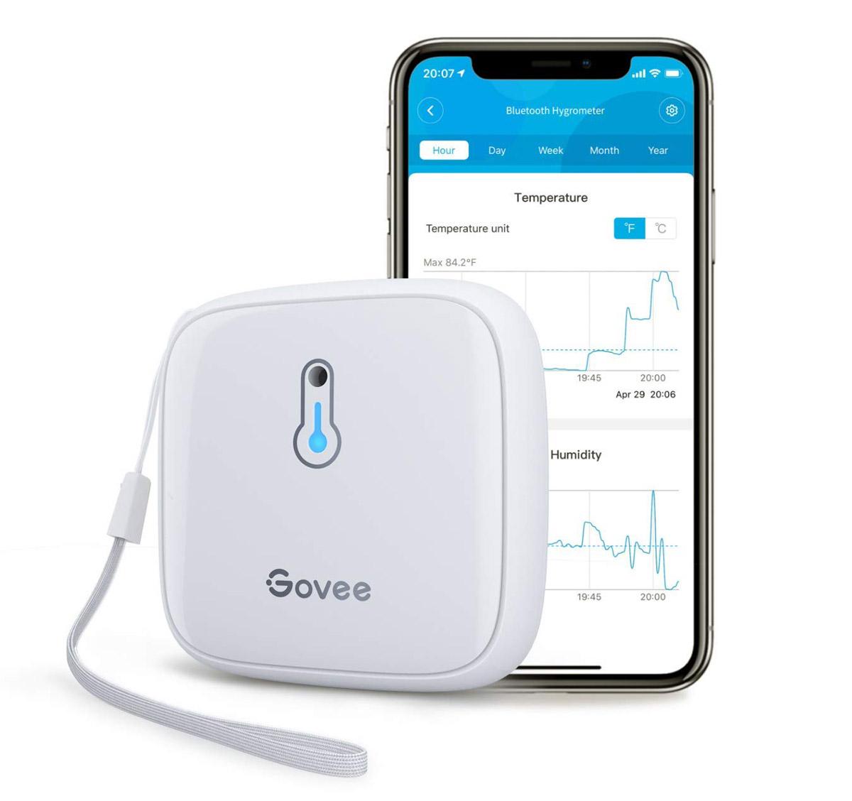 Govee Bluetooth Smart App Mini Hygrometer Thermometer for $10.99