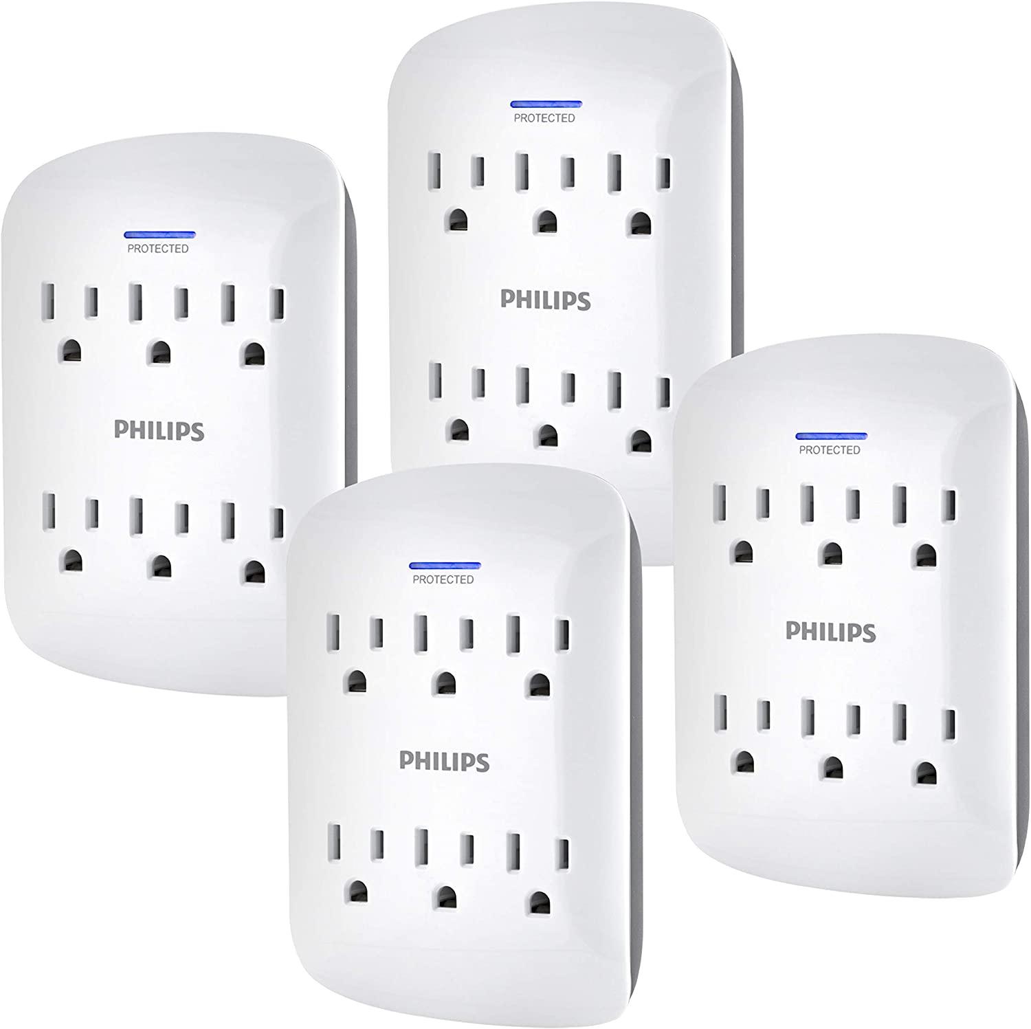 4 Philips 6-Outlet Extender Surge Protectors for $19.99