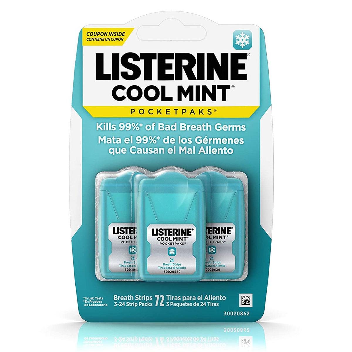 3 Listerine Cool Mint Pocketpaks Breath Strips for $2.45 Shipped