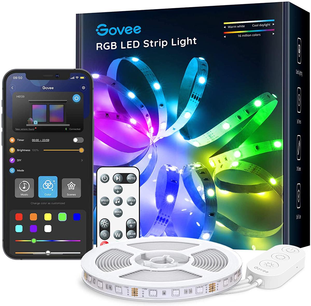 Govee 16ft Color Changing LED Strip Lights for $12.19