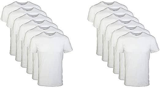 12 Gildan Mens Crew White T-Shirts for $12.57