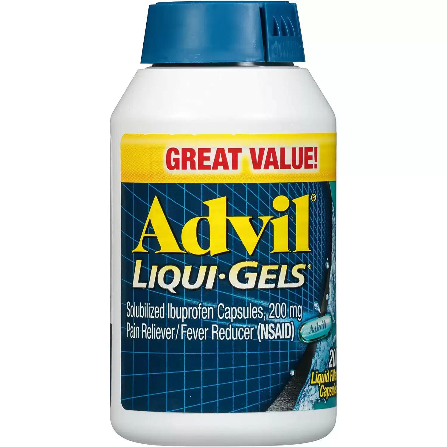 200 Advil Pain Reliever and Fever Reducer Liqui-Gels for $9.68 Shipped