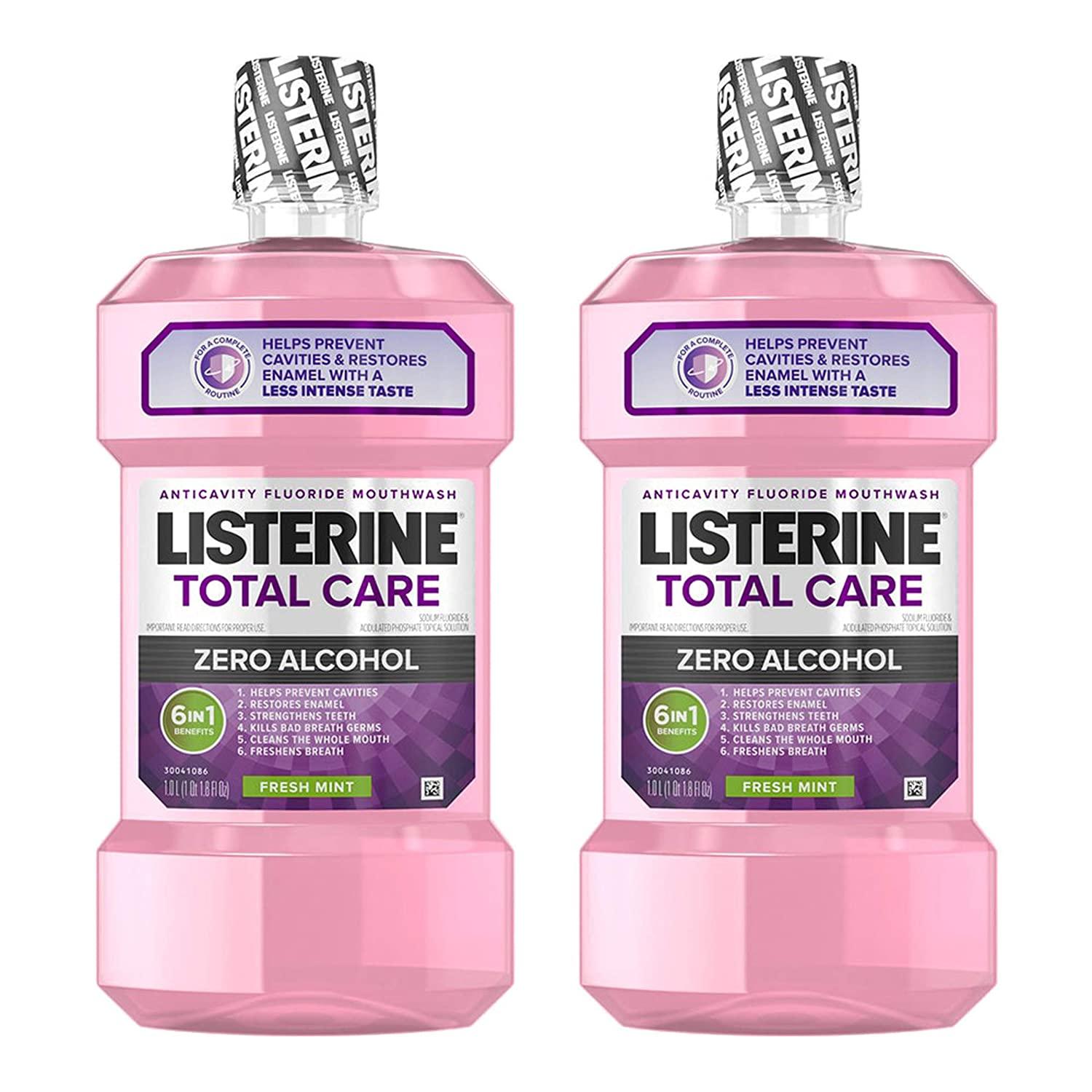 2 Listerine Total Care Anticavity Mouthwash with Biotene Oral Rinse for $10.21