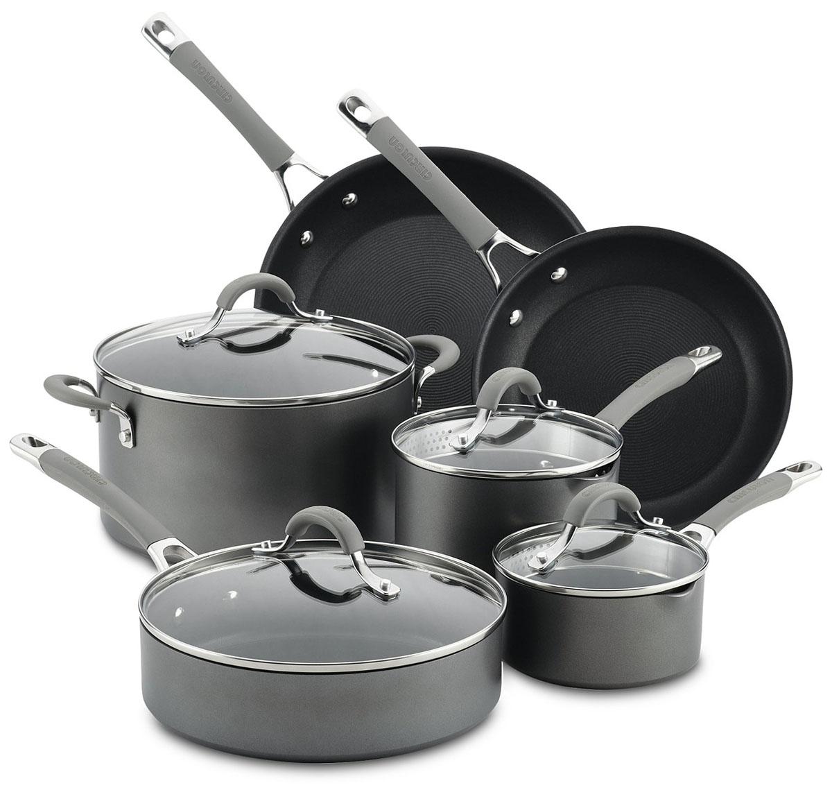 10-Piece Circulon Elementum Hard Anodized Nonstick Cookware Pots for $119.99 Shipped