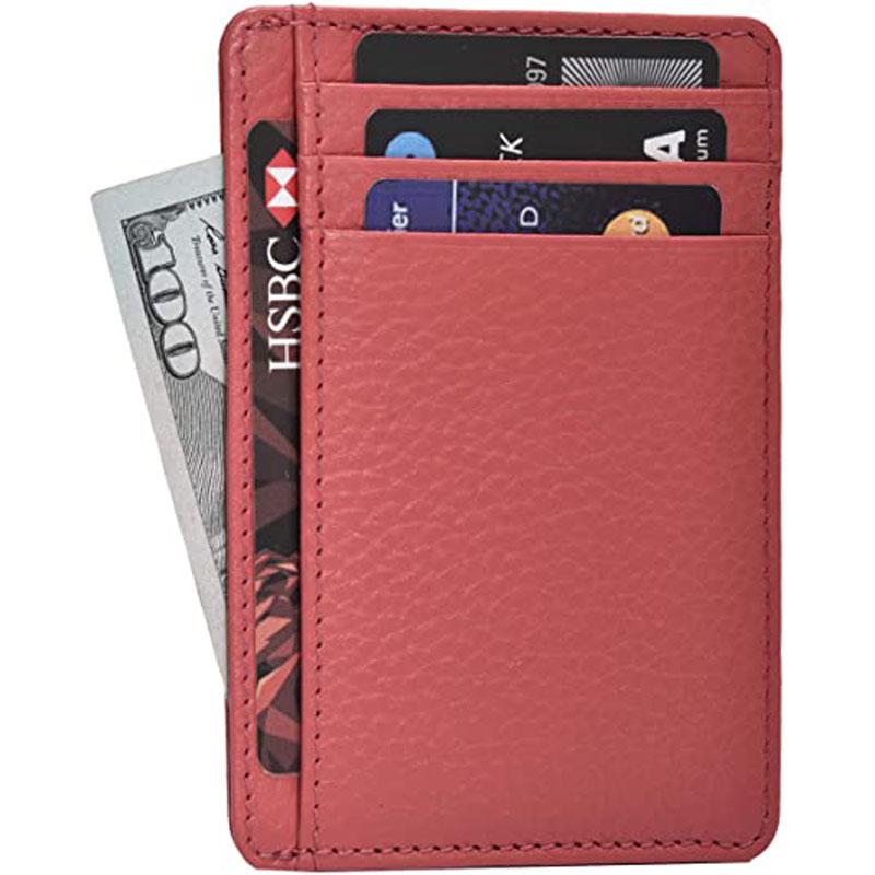 Minimalist Wallets RFID Front Pocket Leather Card Holder Wallet for $6.79