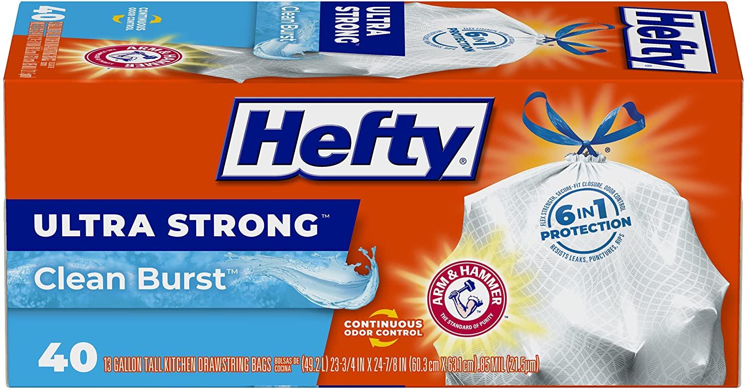 80 Hefty Ultra Strong Tall Kitchen Trash Bags for $10.18