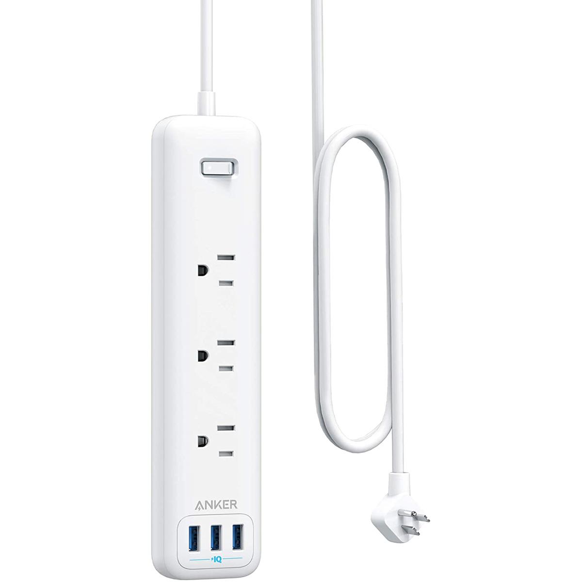 Anker Power Strip with 3 Outlets 3 USB Surge Protector for $14.99