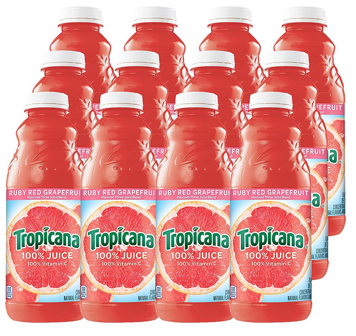 12 Tropicana Ruby Red Grapefruit Juice 32oz Bottles for $19.84