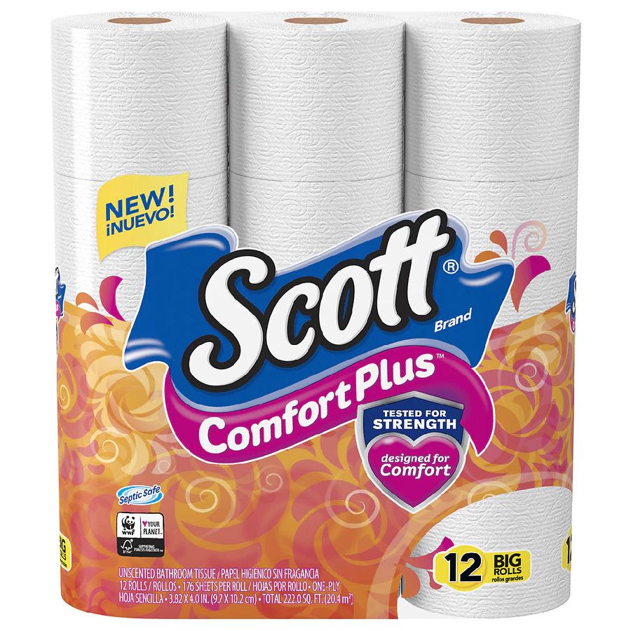 12 Scott ComfortPlus Bathroom Tissue Big Rolls for $2.75