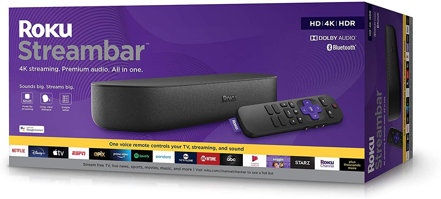 Roku Streambar 4K Streaming Media Player for $99 Shipped