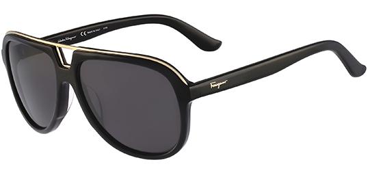 Salvatore Ferragamo Double-Bridge Aviator Sunglass for $62 Shipped