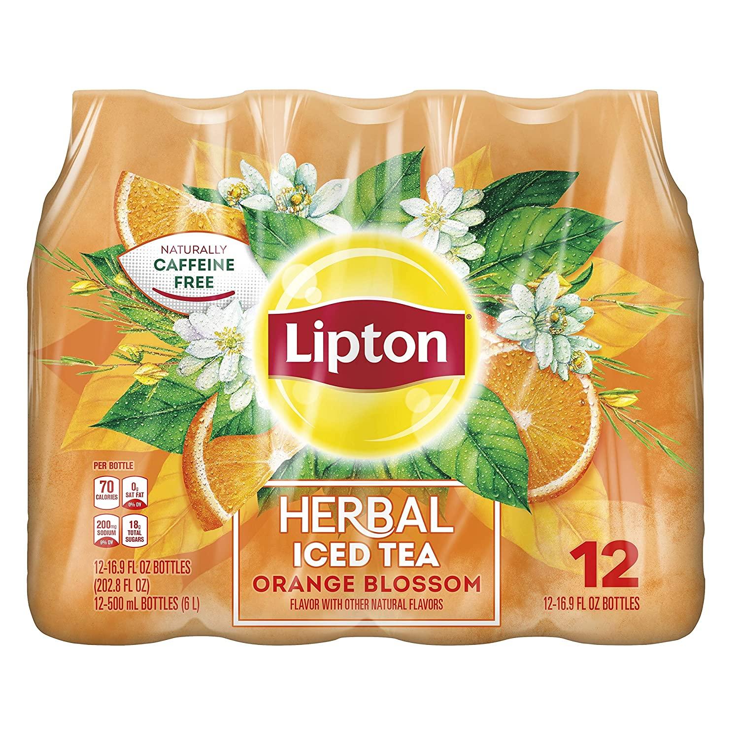 12 Lipton Herbal Iced Tea Orange Blossom Bottles for $5.29