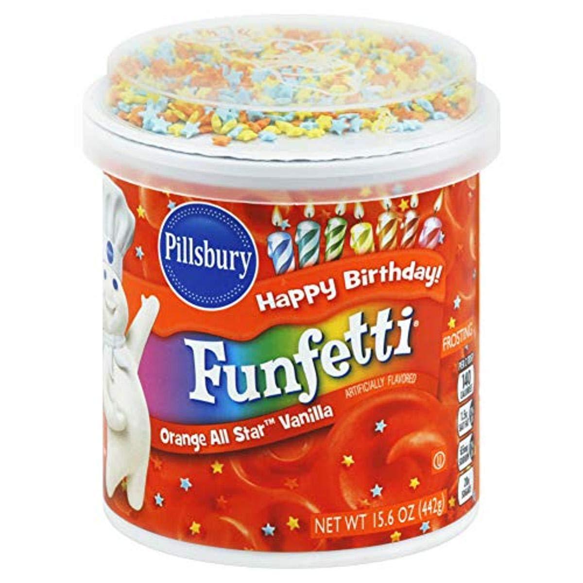 8 Pillsbury Funfetti Orange All Star Vanilla Flavored Frosting for $11.28 Shipped