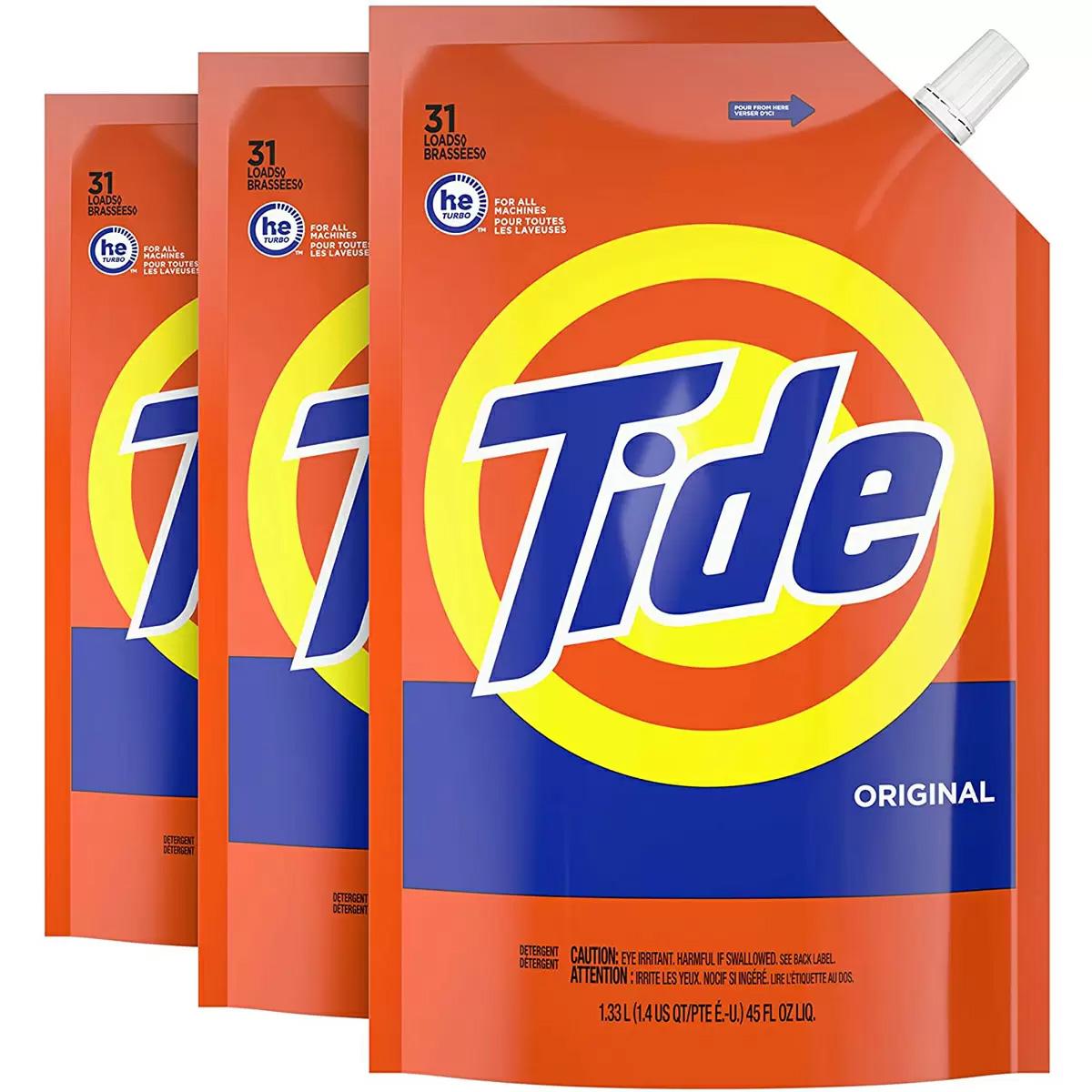 3 Tide Liquid Laundry Detergent Pouches for $11.69 Shipped