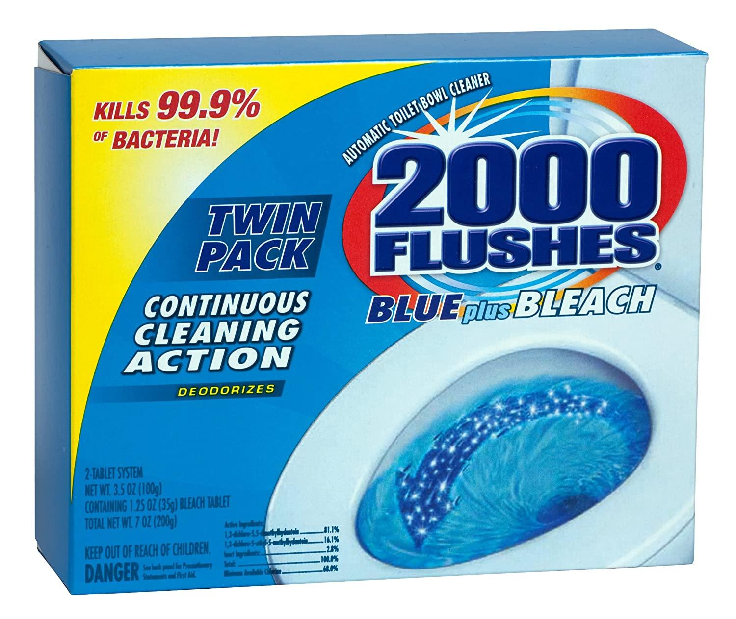 6x 2000 Flushes Blue Plus Bleach Automatic Toilet Bowl Cleaner for $5.98