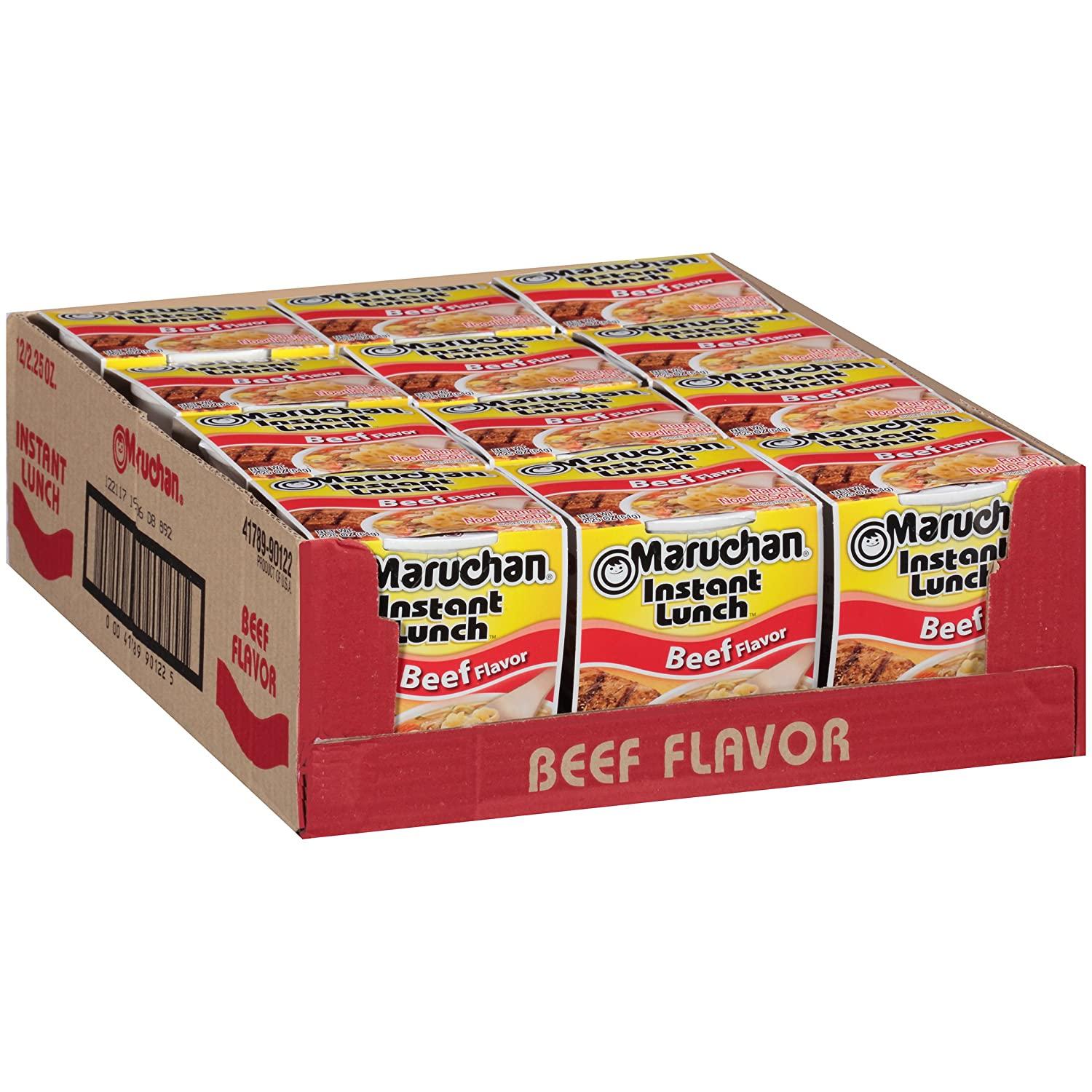 12 Maruchan Instant Lunch Beef Cup Noodles for $4.08 Shipped