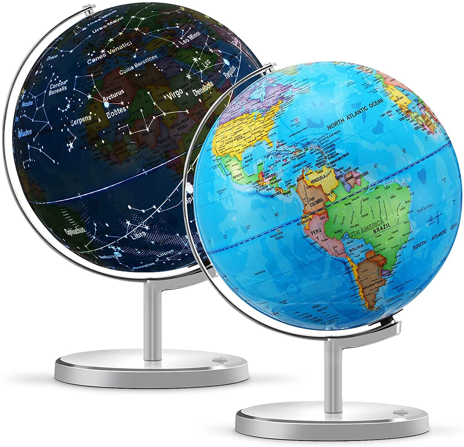 KingSo Interactive LED Illuminated Spinning World Globe for $24.95 Shipped