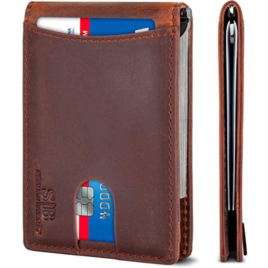 Serman Brands RFID Blocking Slim Bifold Genuine Leather Wallet for $22.49