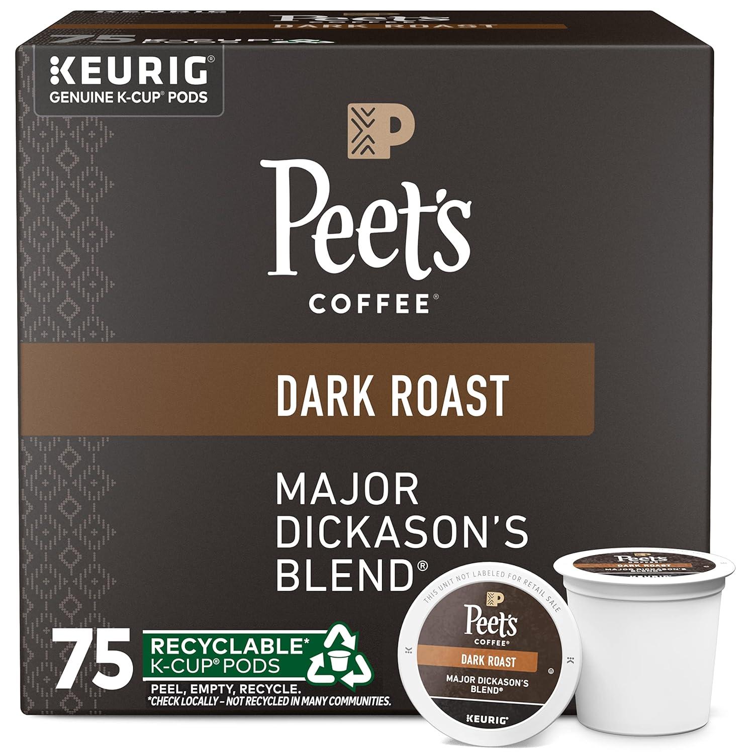 Peets Coffee Major Dickasons Blend K-Cup Coffee Pods 75 Pack for $23.99 Shipped