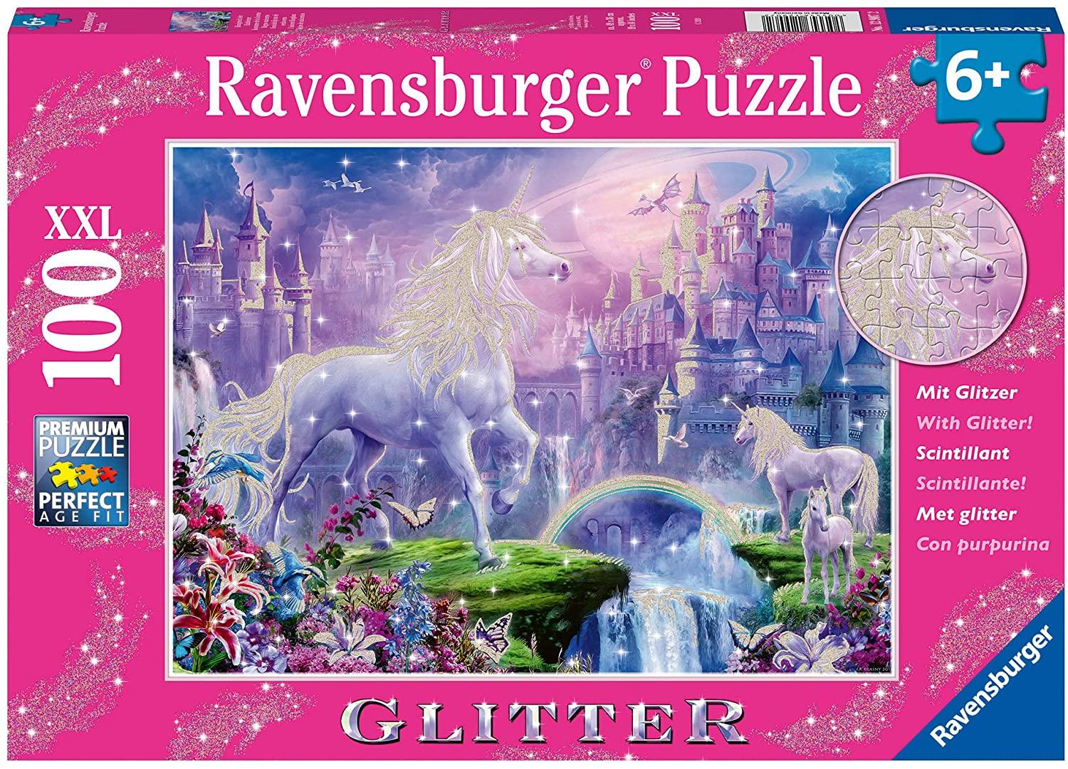 Ravensburger 12907 Unicorn Kingdom 100 Piece Glitter Jigsaw Puzzle for $6.99