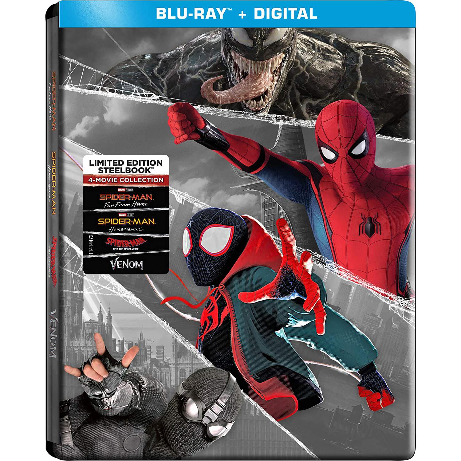 Spider-Man 4-Movie Collection Blu-ray Steelbook for $17.99