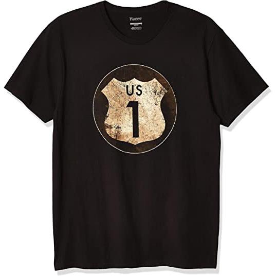 Hanes Mens Route 1 T-Shirt-Americana Collection for $5