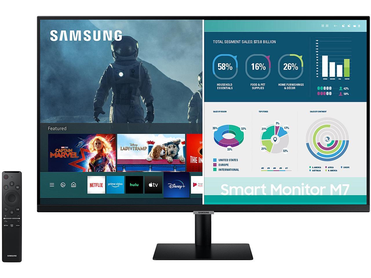 Samsung M7 Series 32M70A 32in Built-in Speakers Smart Monitor for $249.99 Shipped