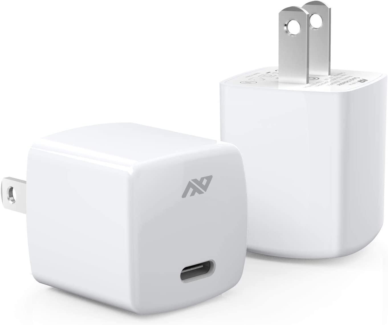 2 FlePow 20w USB C Wall Chargers for $8.14