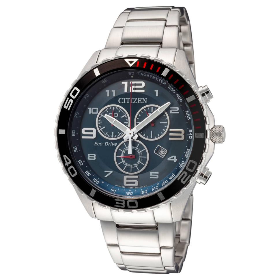 Citizen Mens Eco-Drive Chronograph Watch with Blue Dial for $129 Shipped
