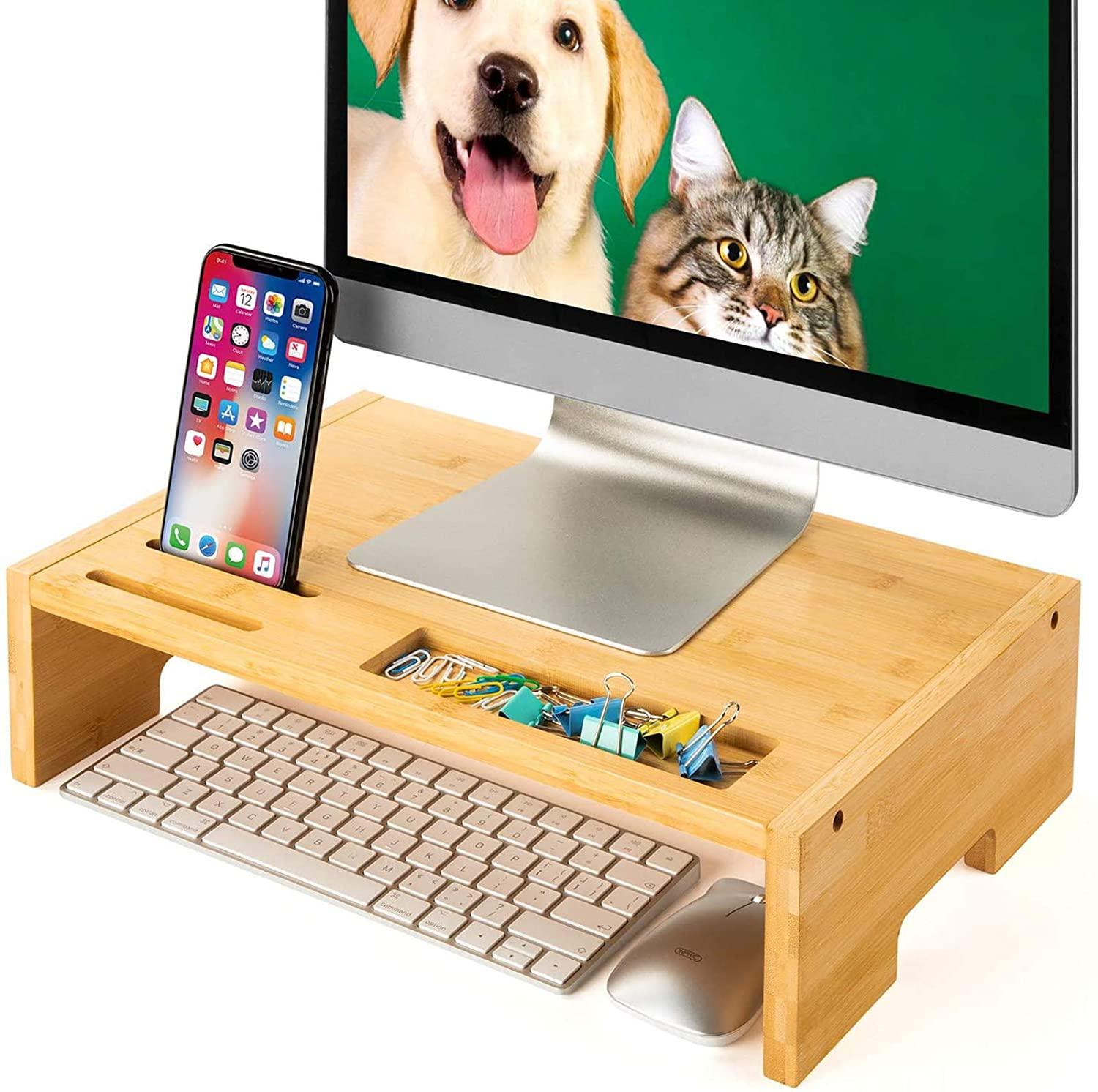 Amada 16in Bamboo Computer Monitor Riser Stand for $8.99