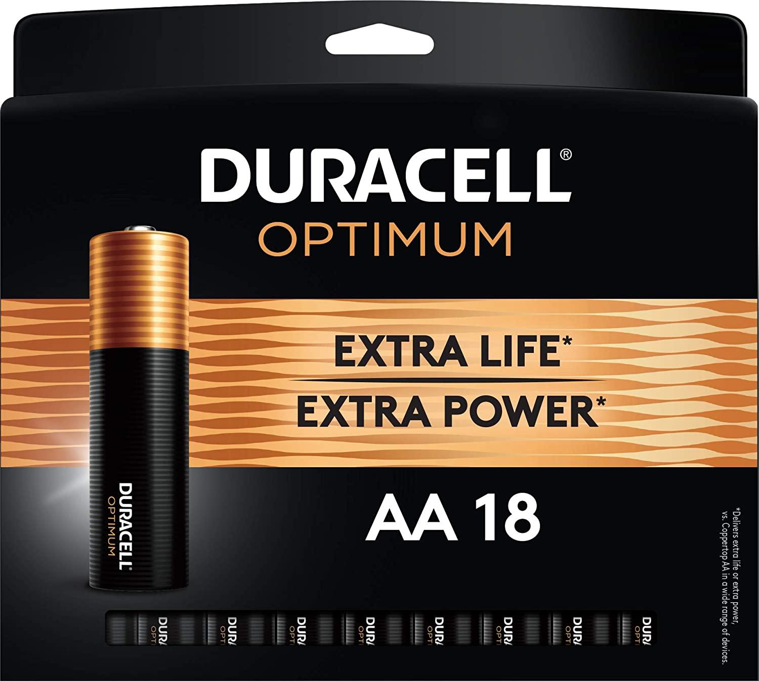 18 Duracell Optimum AA or AAA Batteries for $11.37