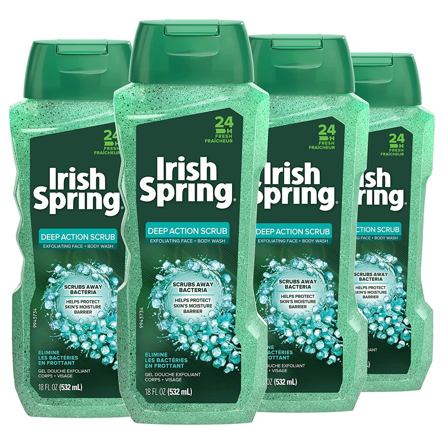 4 Irish Spring Exfoliating Men\'s Body Wash Shower Gel for $9.49 Shipped