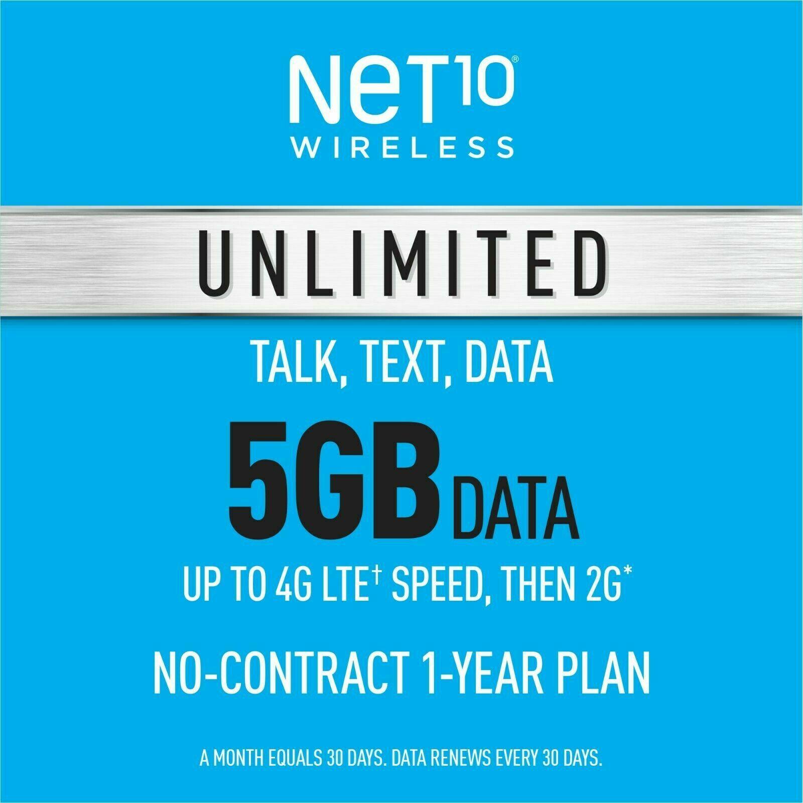 Year Net10 5GB Wireless Prepaid Phone Plan for $149.99 Shipped