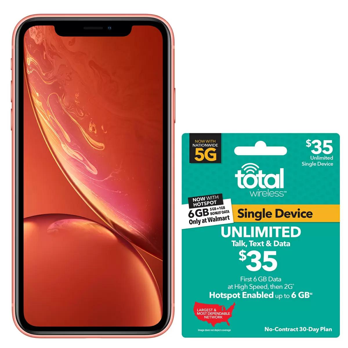 64GB Total Wireless Apple iPhone XR with 30-Day Prepaid Card for $234 Shipped