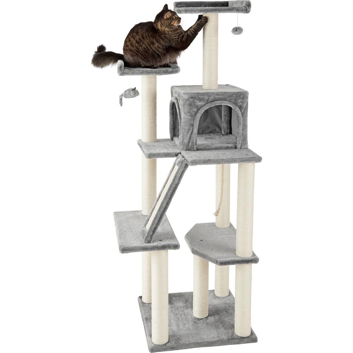68in Frisco Faux Fur Cat Tree and Condo for $41.99 Shipped
