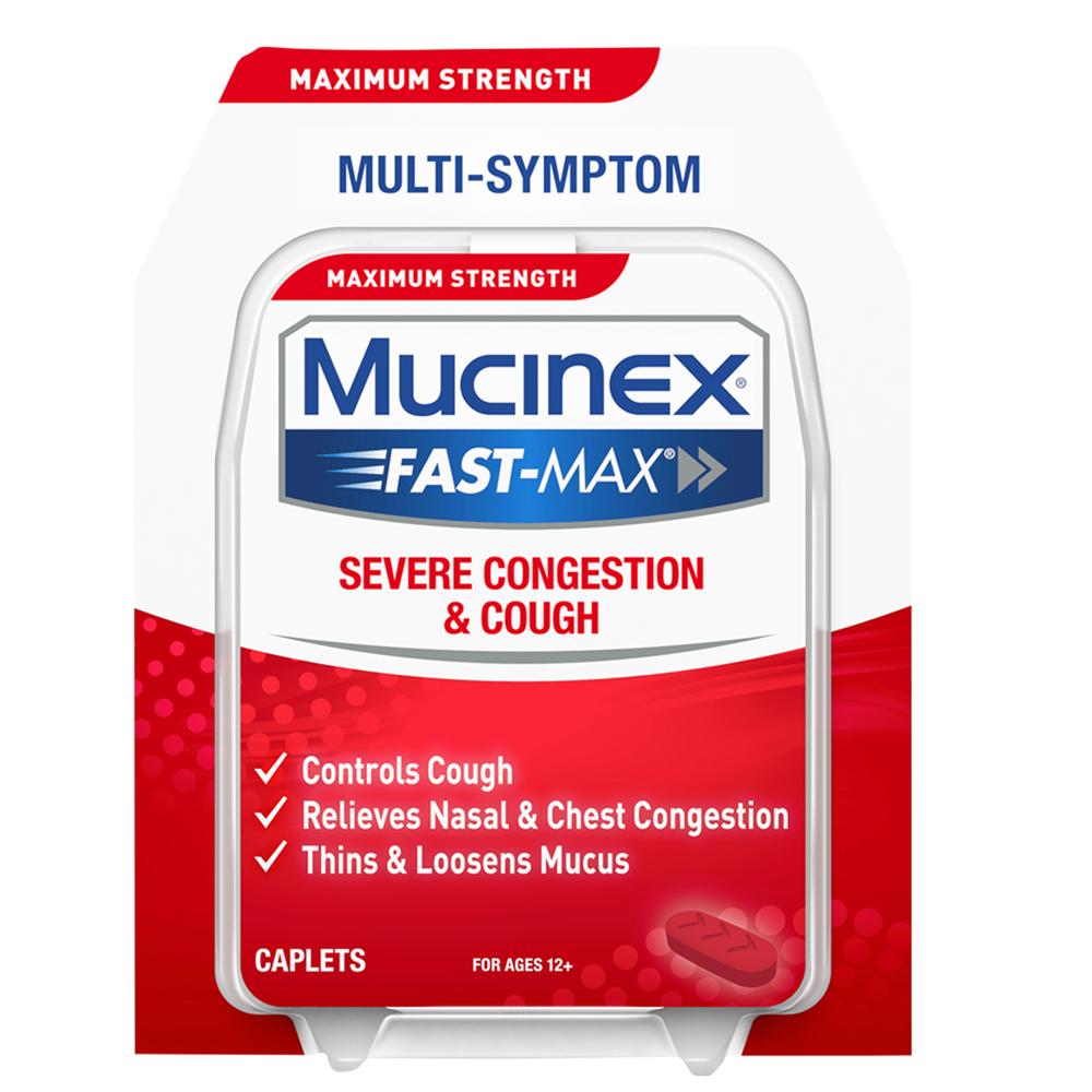 20 Mucinex Fast-Max Maximum Strength Severe Congestion Caplets for $3.32