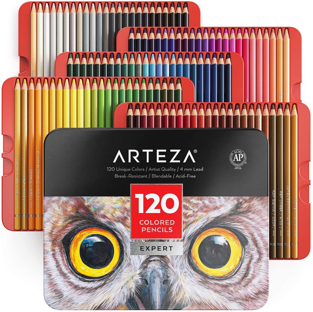 Arteza Professional Colored Pencils Set of 120 Colors Deals